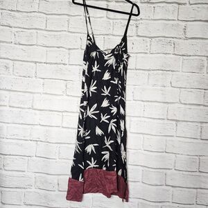 O’Neill Women's Bennett Strappy Midi Black Floral Tank Dress Size Small